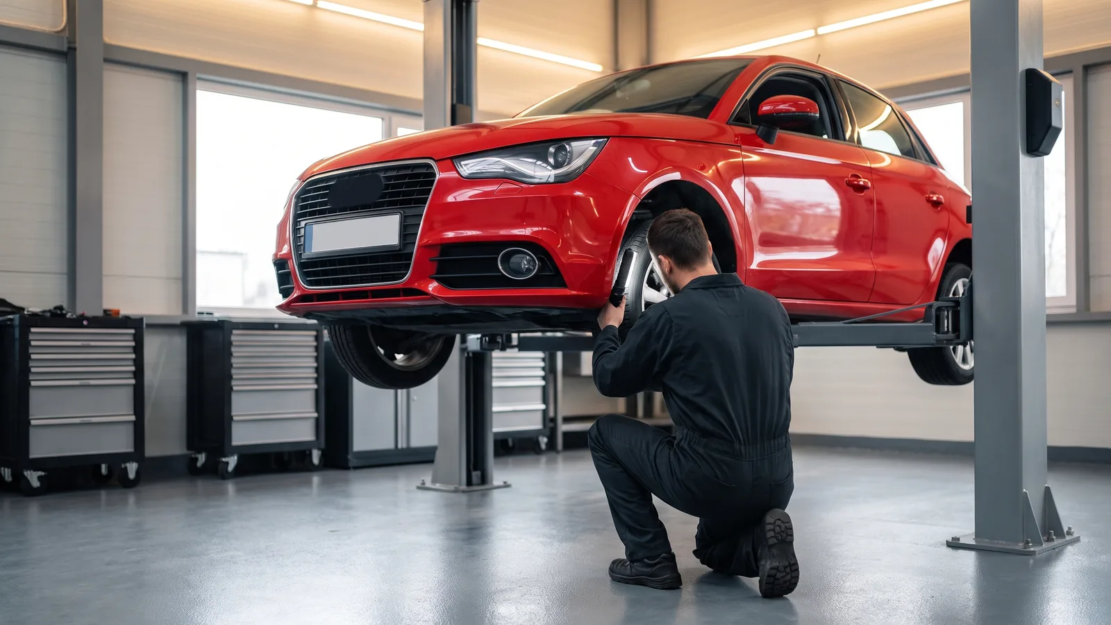 Audi A1 в автосервисе — иллюстрация