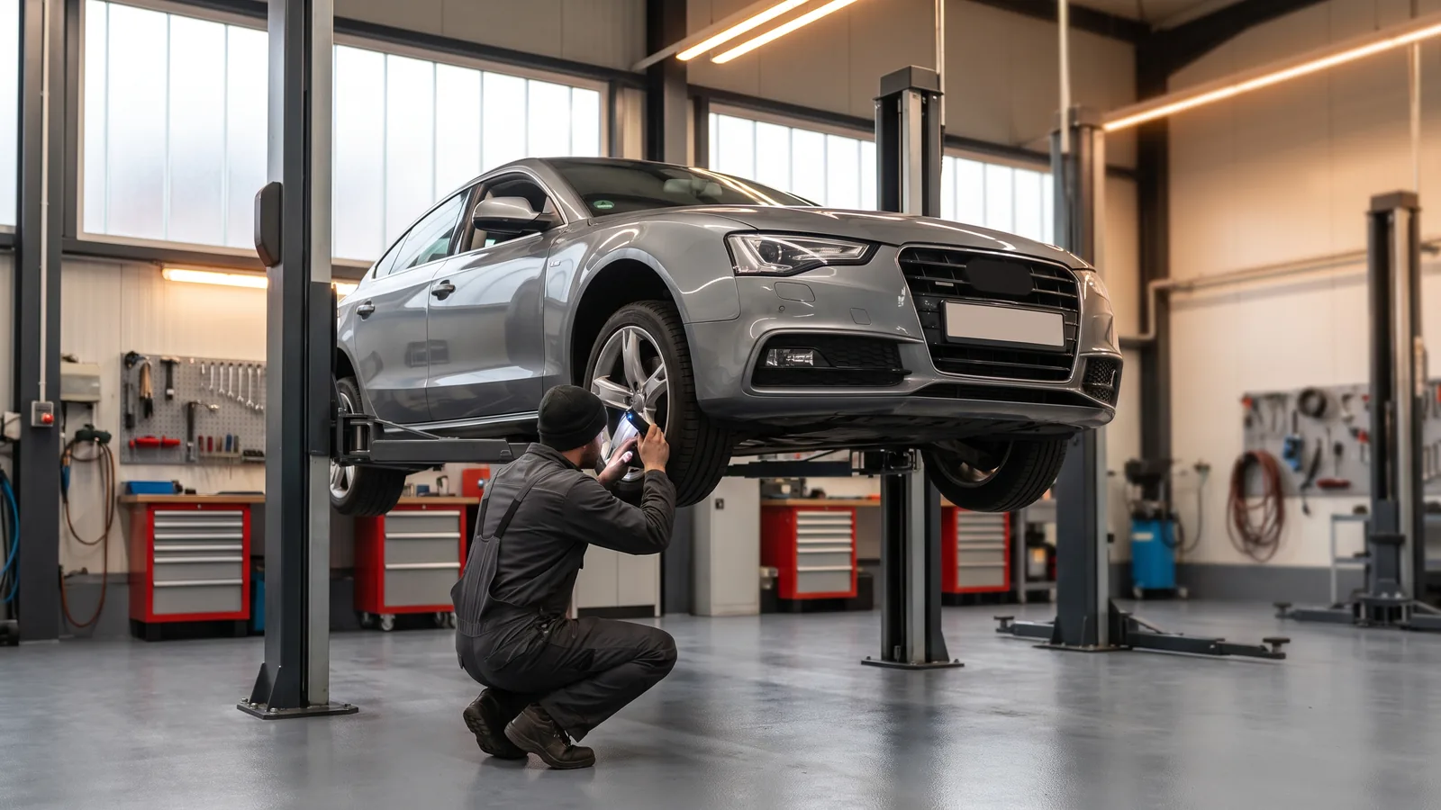 Audi A5 в автосервисе — иллюстрация