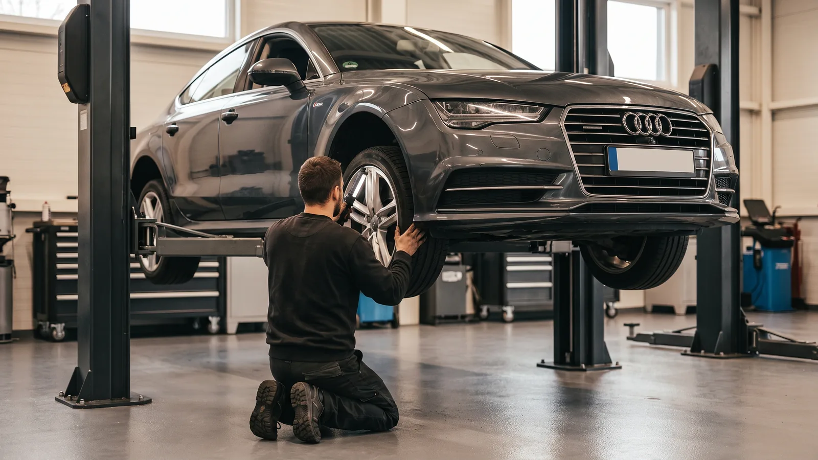 Audi A7 в автосервисе — иллюстрация
