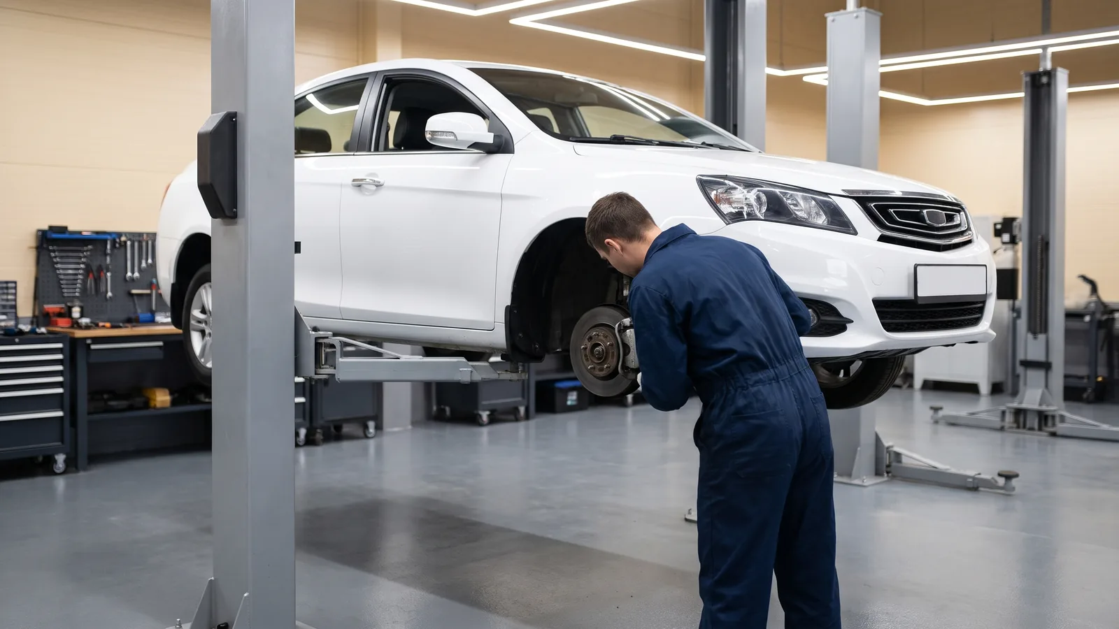 Belgee S50 в автосервисе — иллюстрация