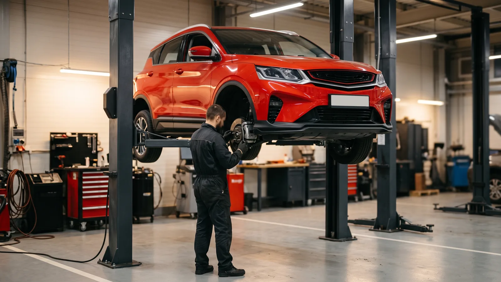 Belgee X50 в автосервисе — иллюстрация