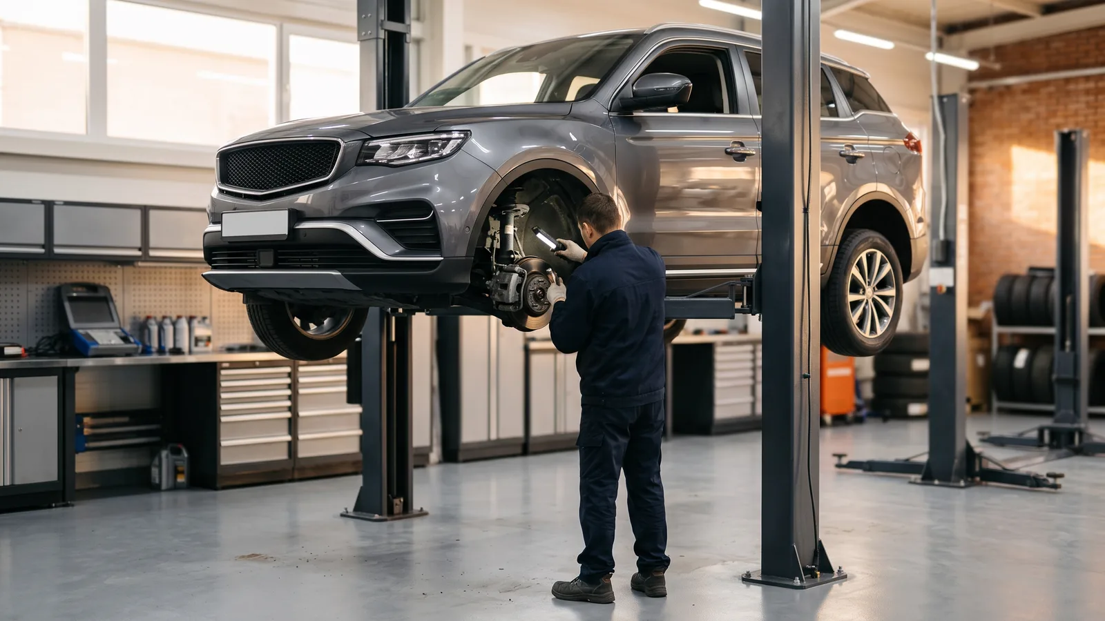 Belgee X70 в автосервисе — иллюстрация