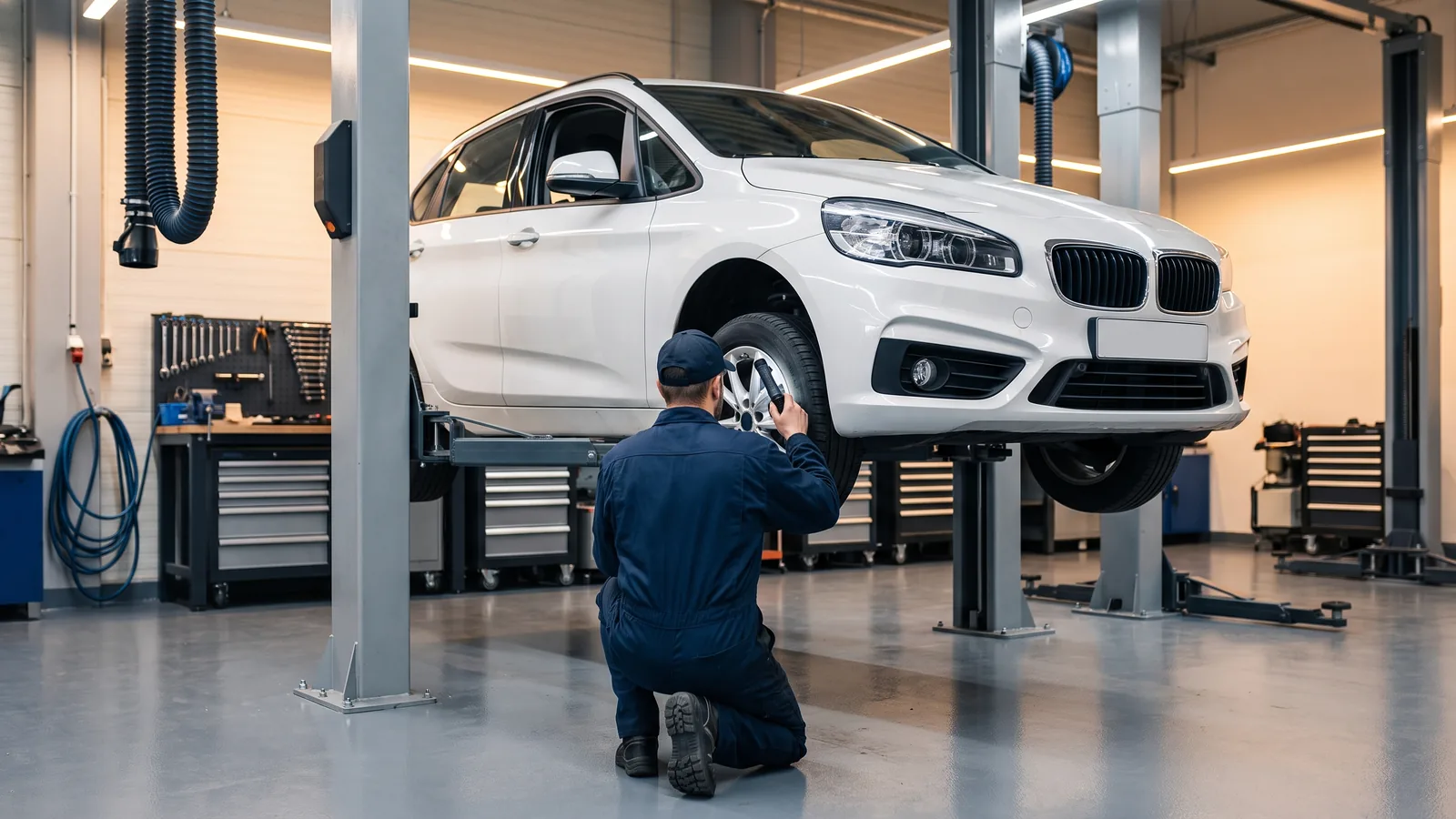 BMW 2 серии в автосервисе — иллюстрация