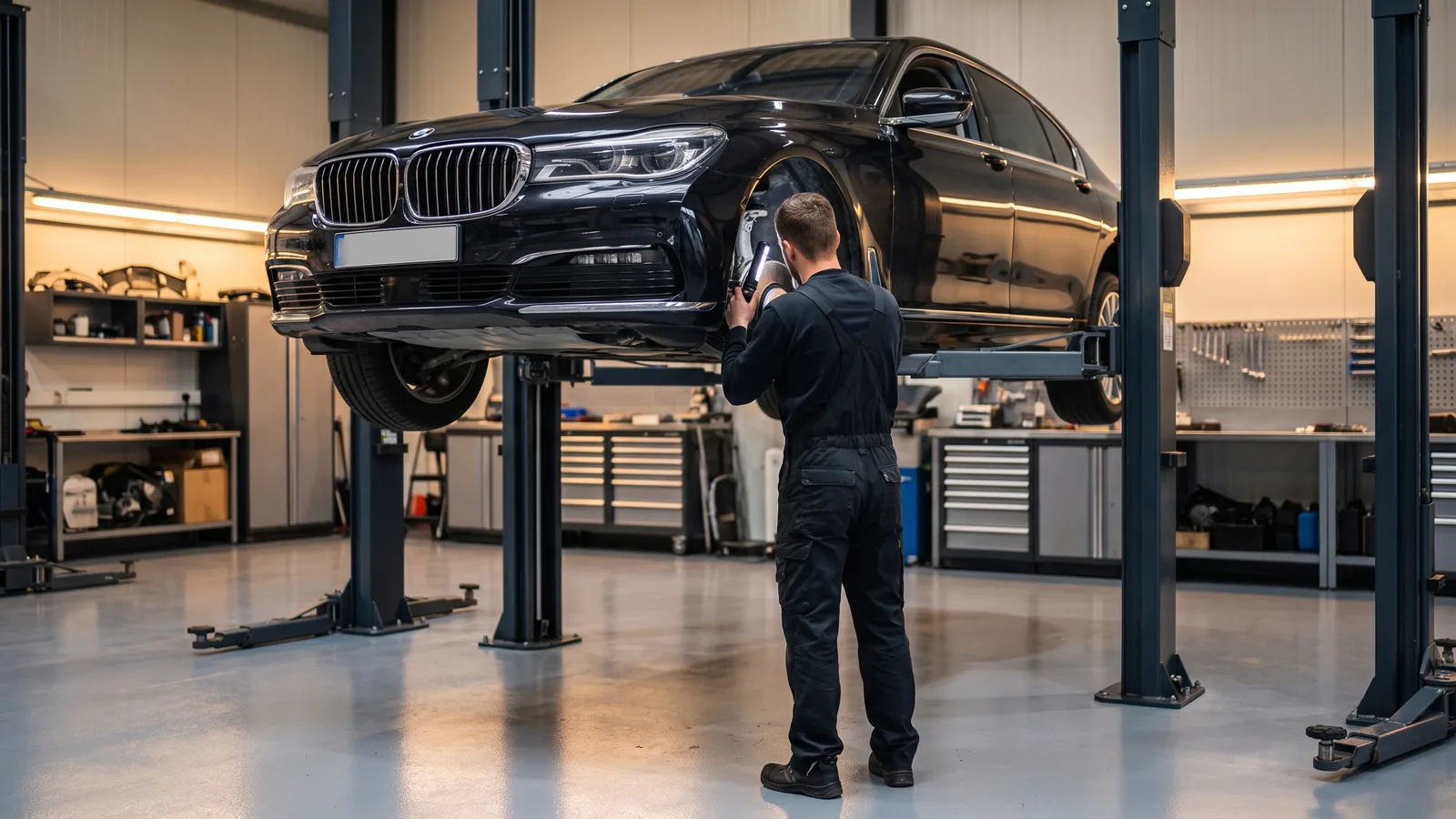 BMW 7 Series в автосервисе — иллюстрация