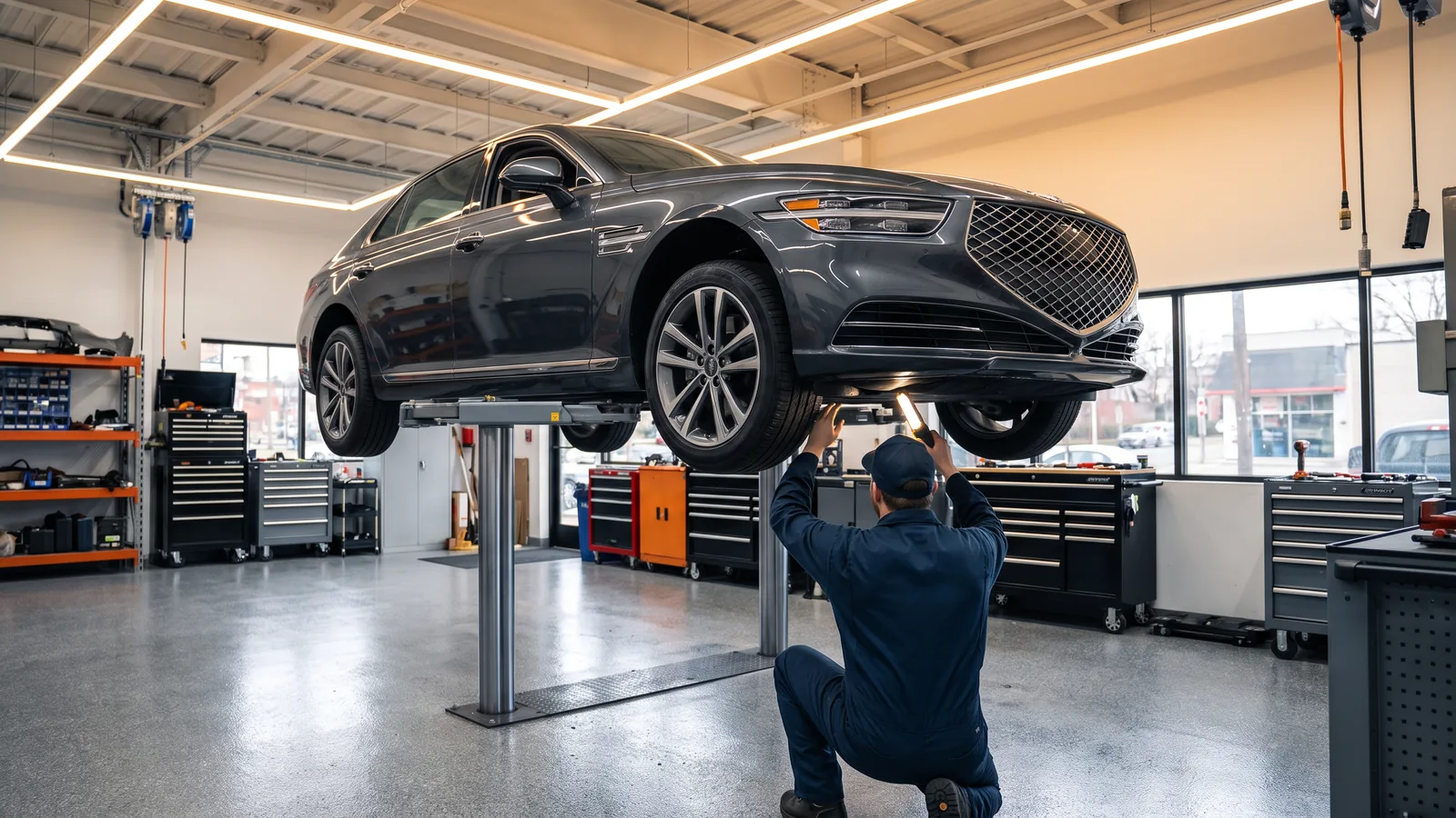 Genesis G90 в автосервисе — иллюстрация