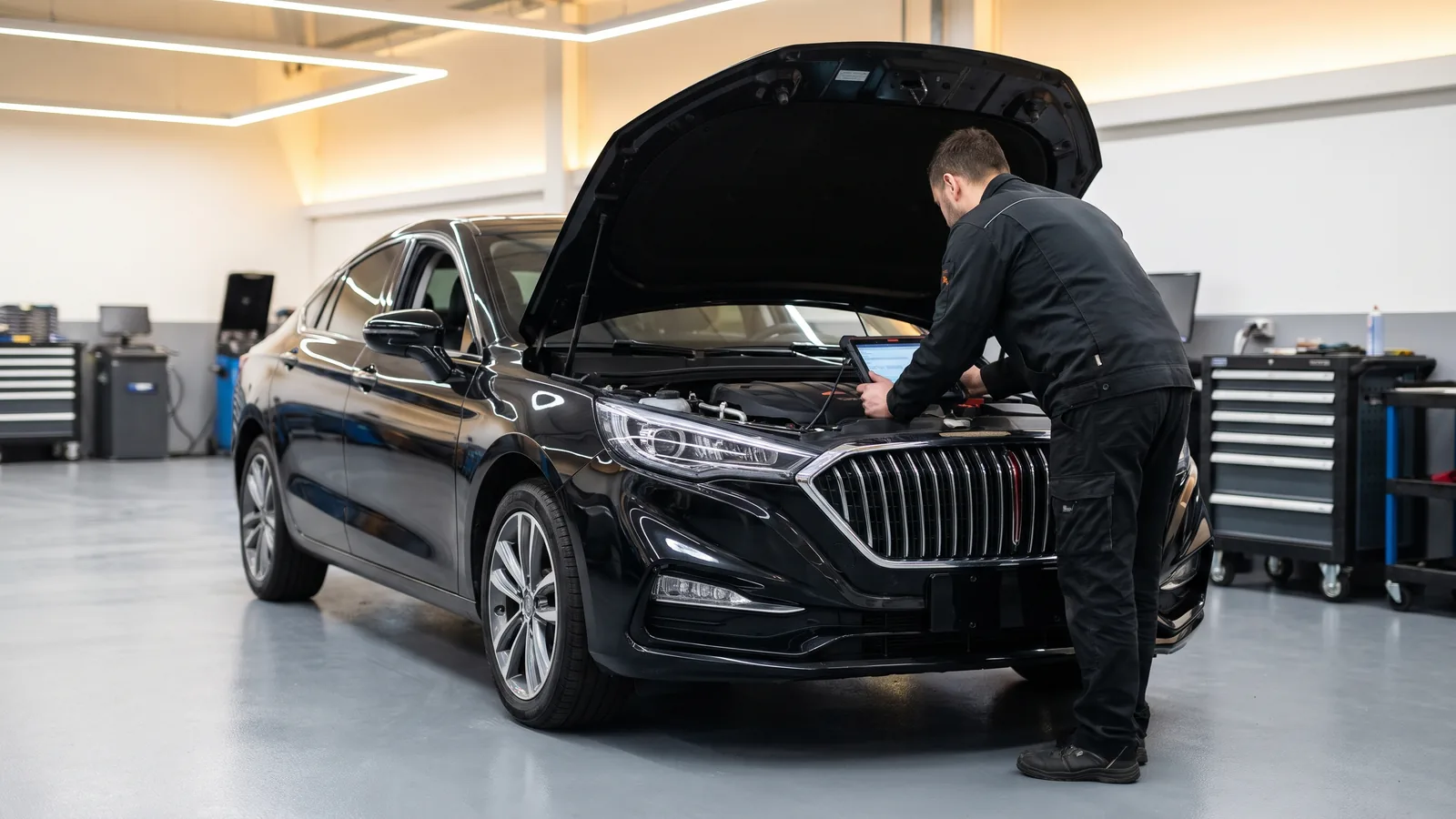 Hongqi H5 в автосервисе — иллюстрация