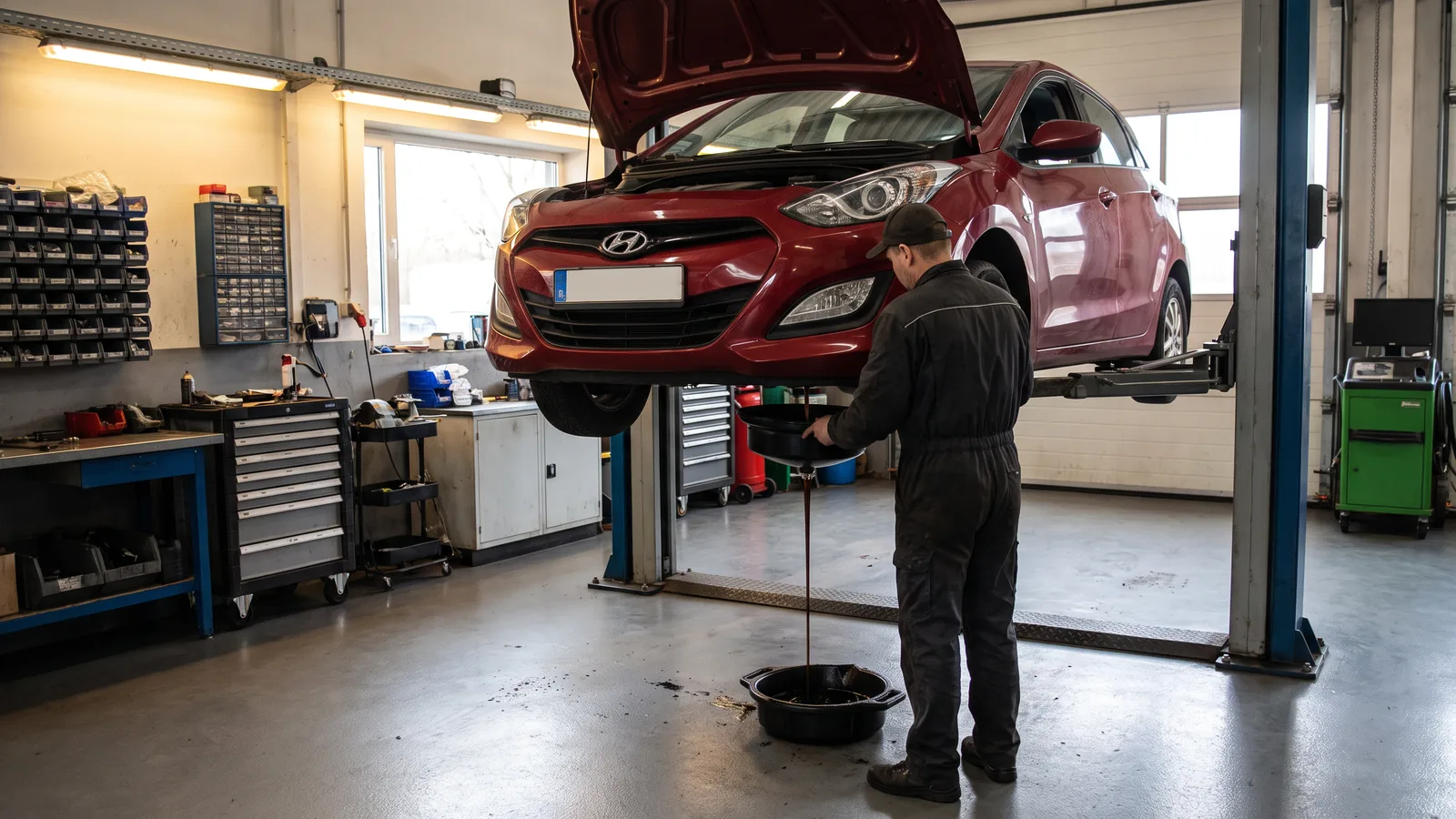 Hyundai i30 в автосервисе — иллюстрация