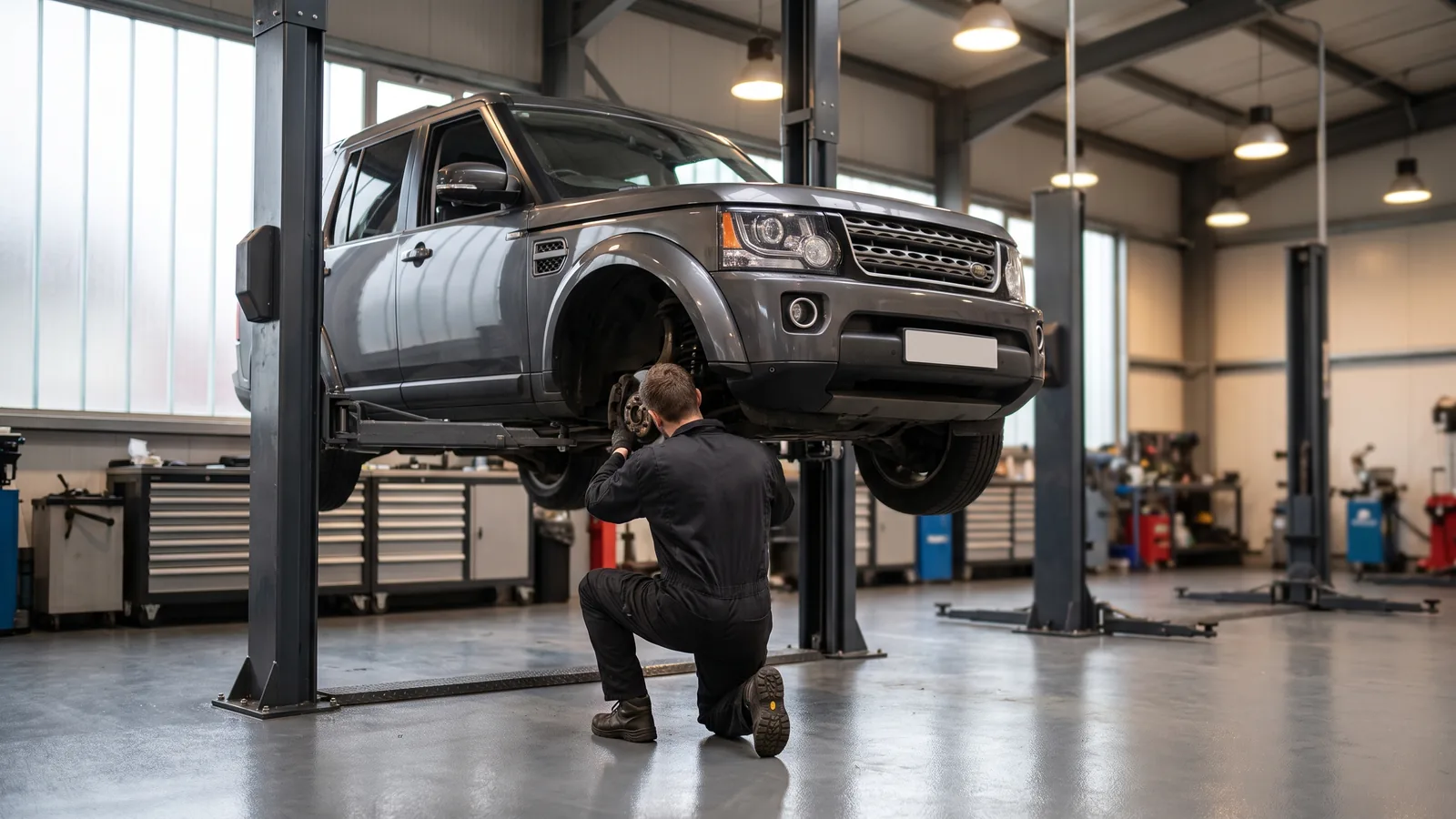 Land Rover Discovery в автосервисе — иллюстрация