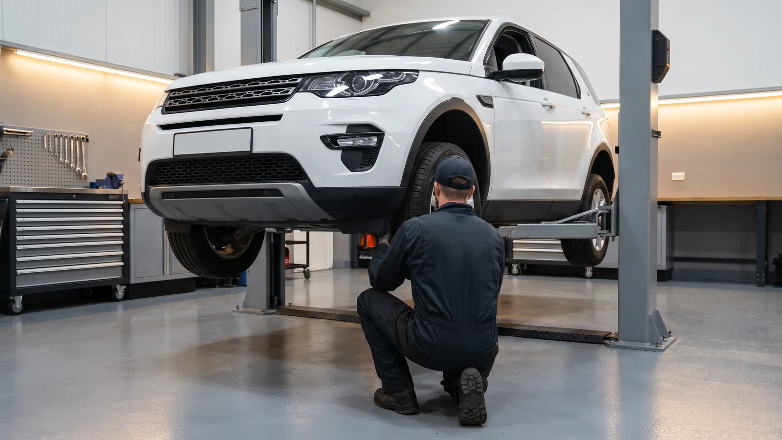 Land Rover Discovery Sport в автосервисе — иллюстрация