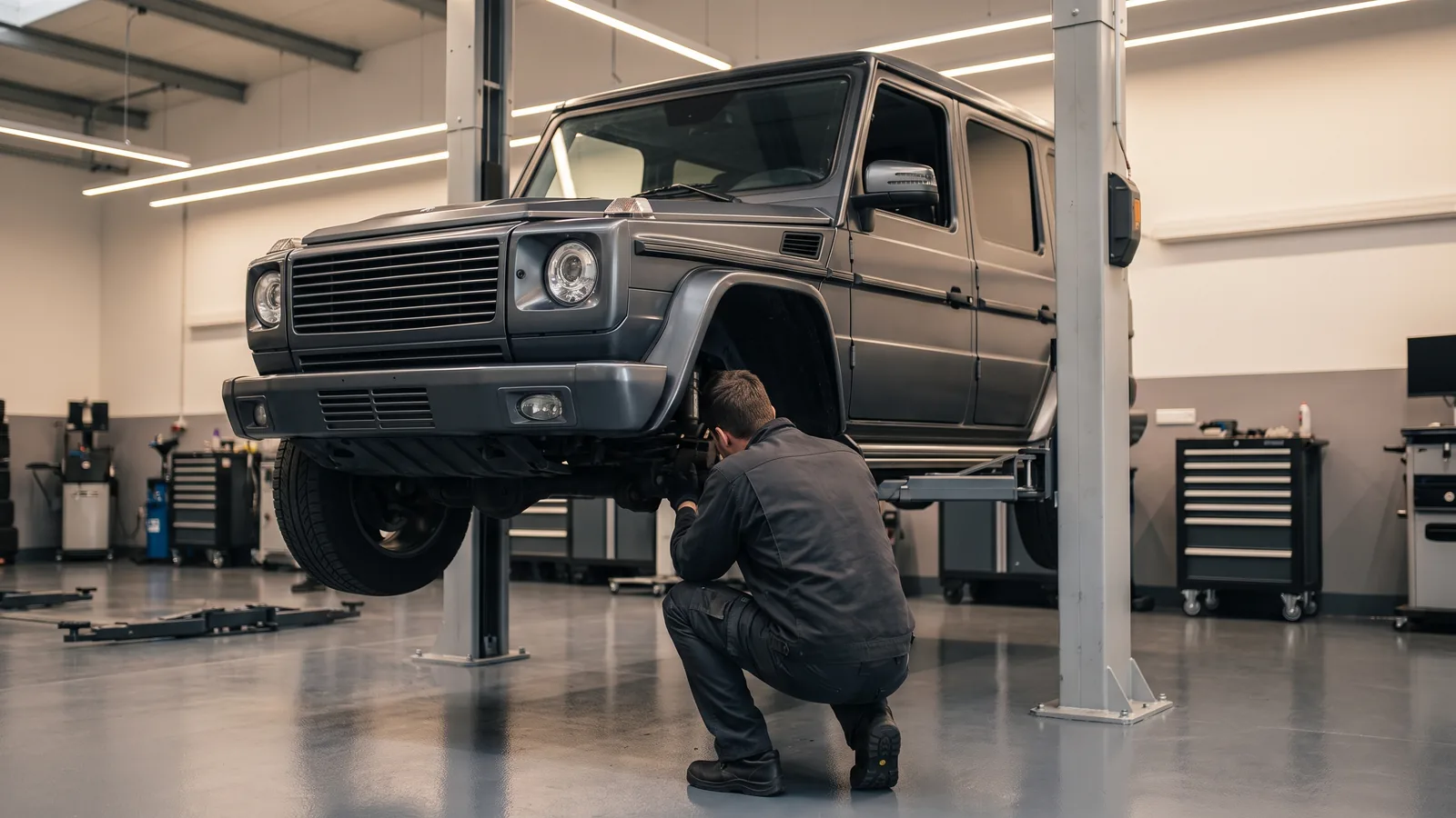Mercedes-Benz G-Класс в автосервисе — иллюстрация