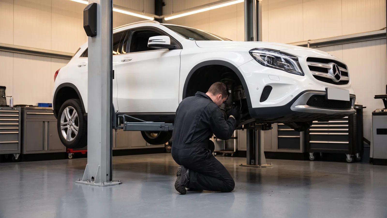 Mercedes-Benz GLA в автосервисе — иллюстрация