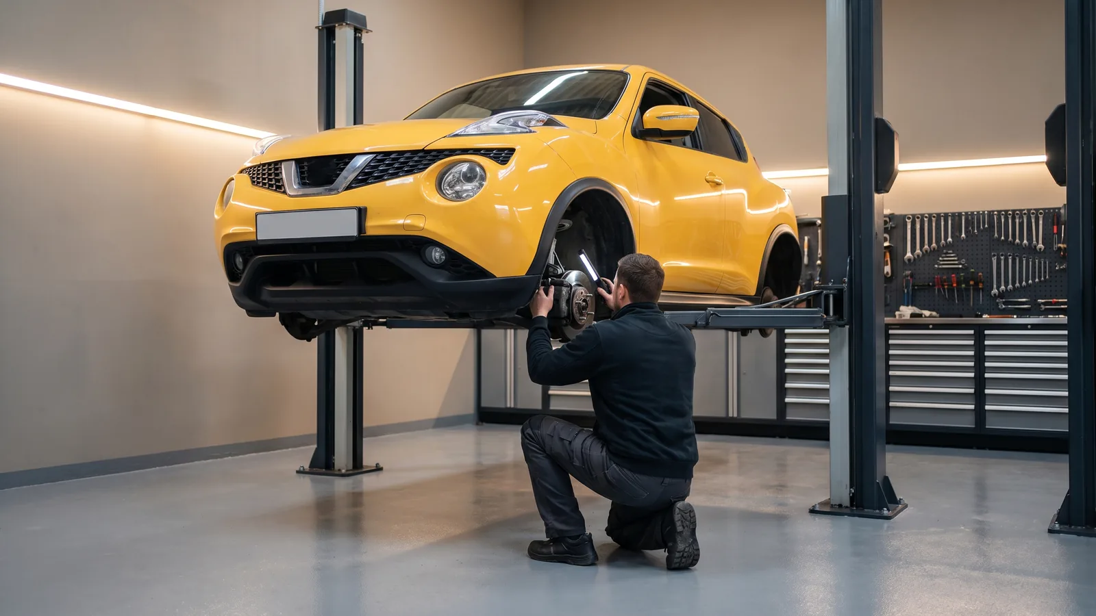 Nissan Juke в автосервисе — иллюстрация