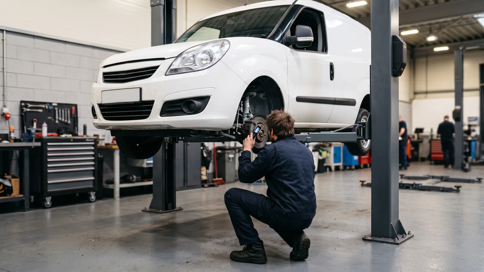 Opel Combo в автосервисе — иллюстрация