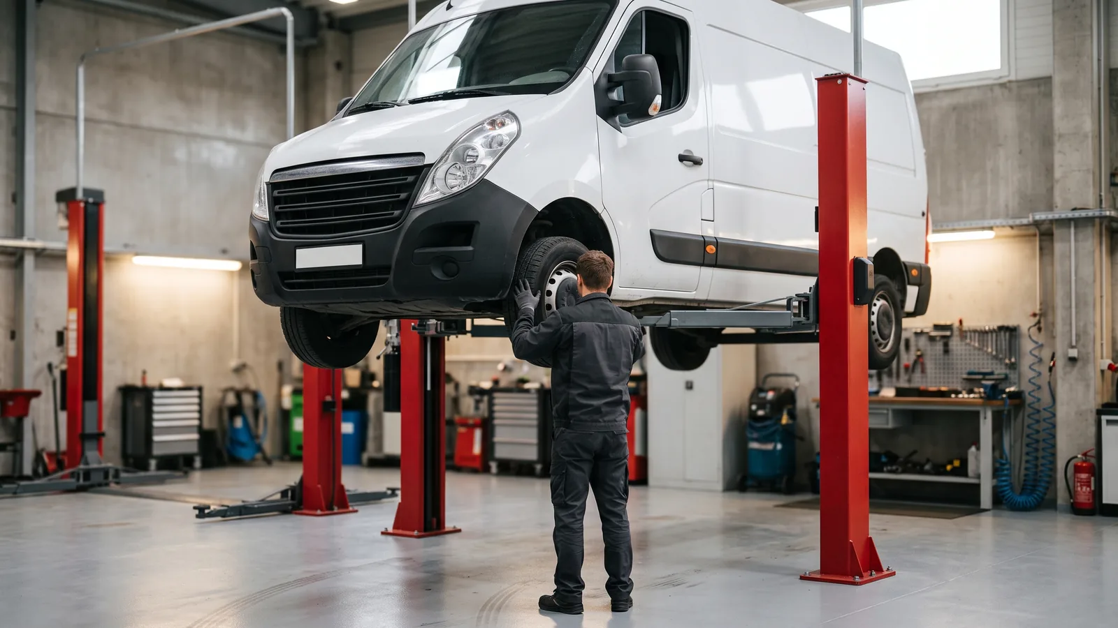 Opel Movano в автосервисе — иллюстрация