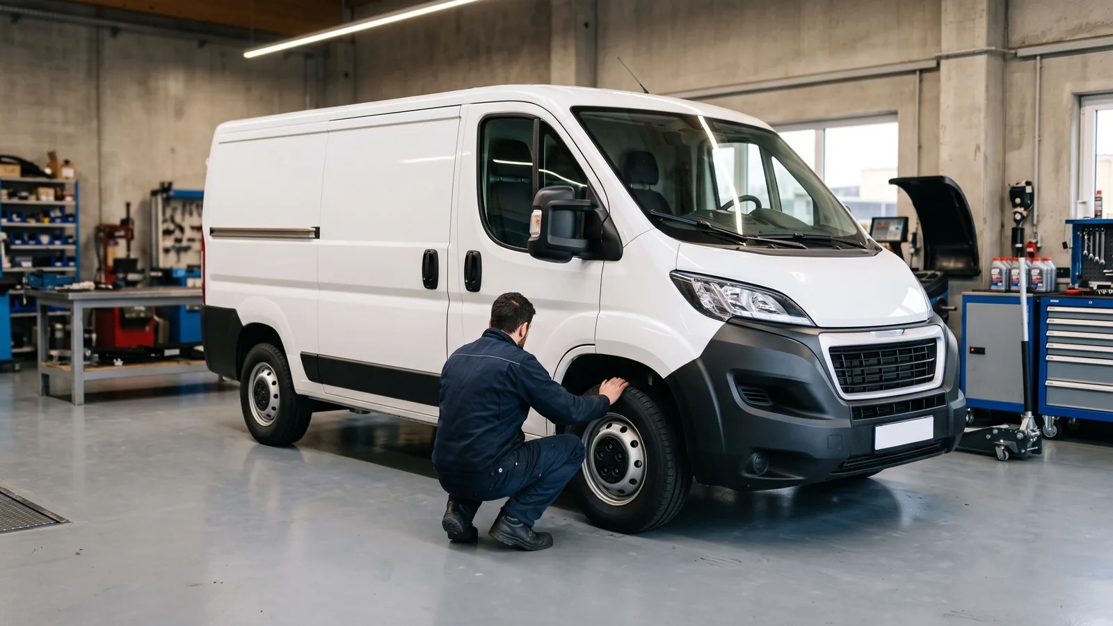 Peugeot Boxer в автосервисе — иллюстрация