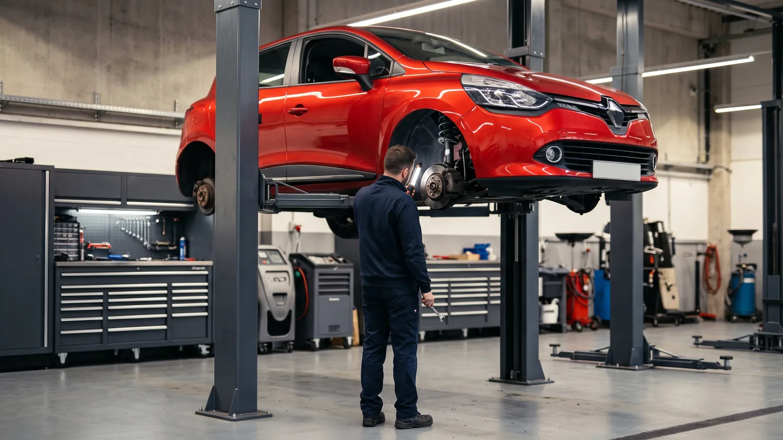 Renault Clio в автосервисе — иллюстрация