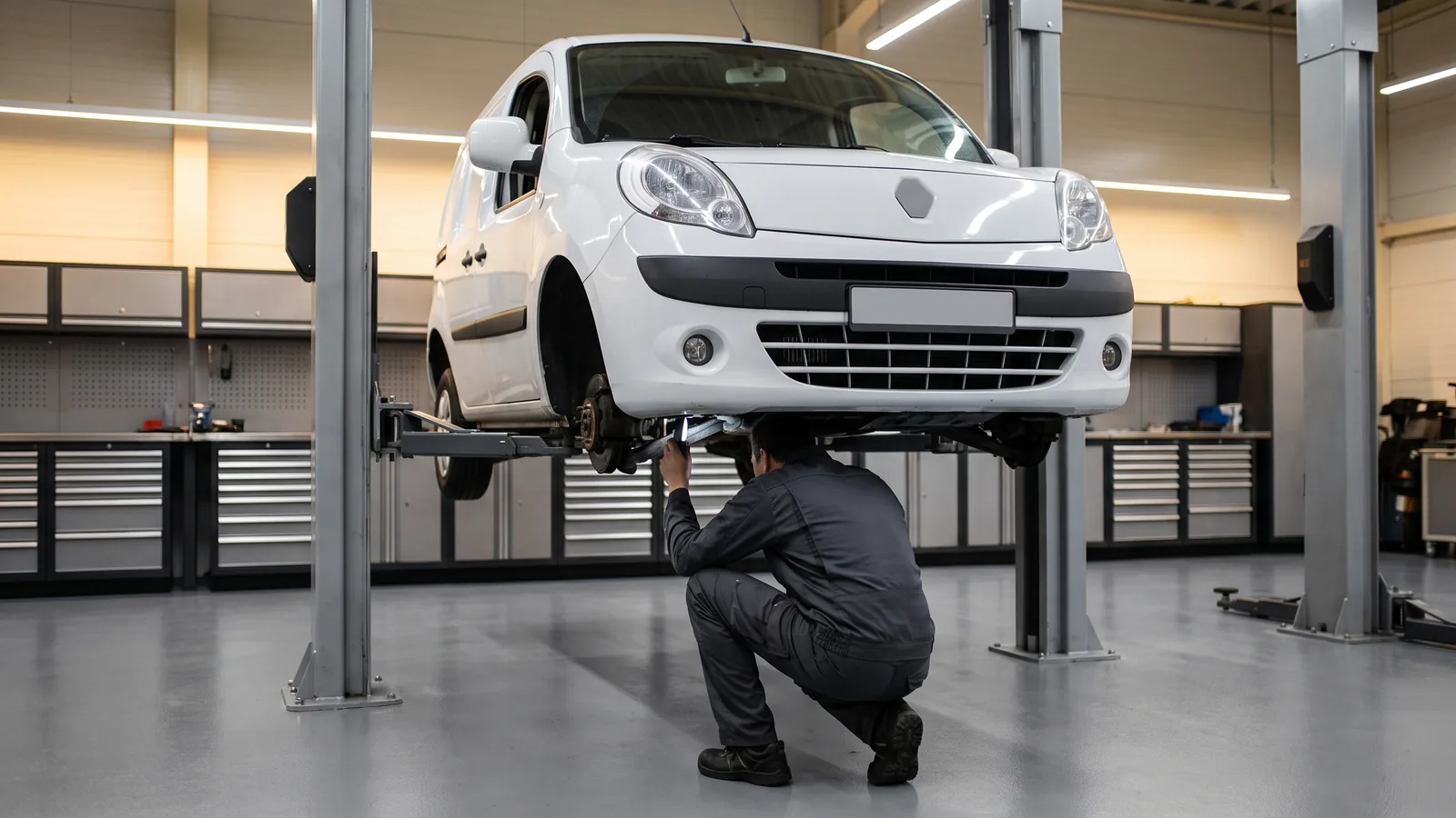 Renault Kangoo в автосервисе — иллюстрация