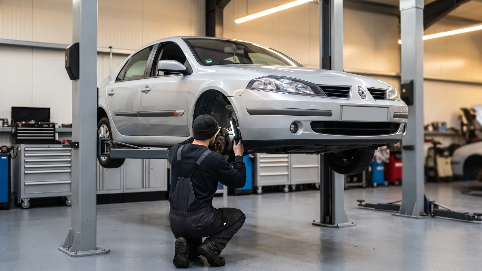 Renault Laguna в автосервисе — иллюстрация
