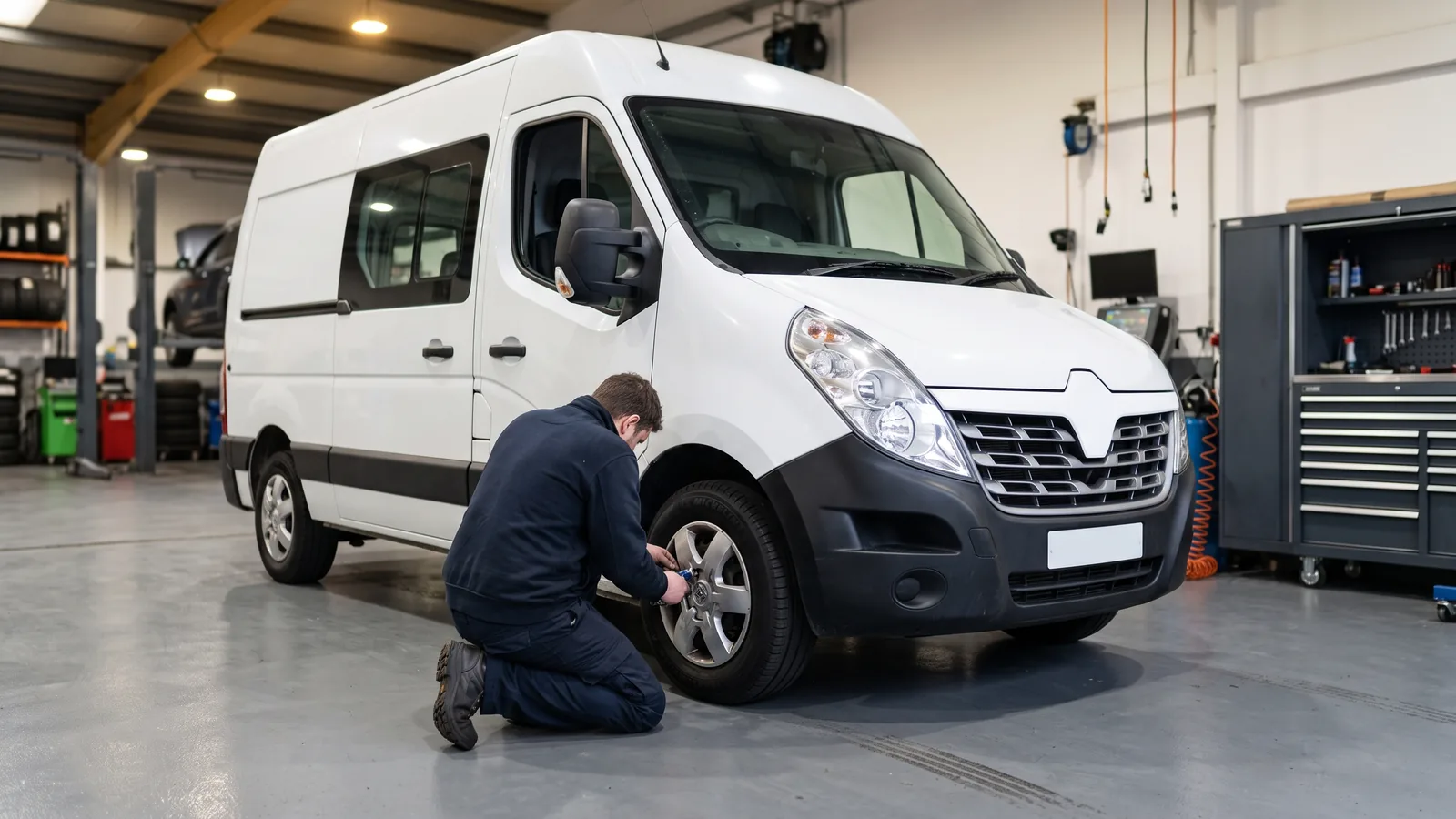 Renault Master в автосервисе — иллюстрация
