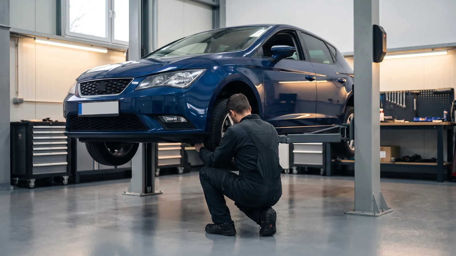 SEAT Leon в автосервисе — иллюстрация