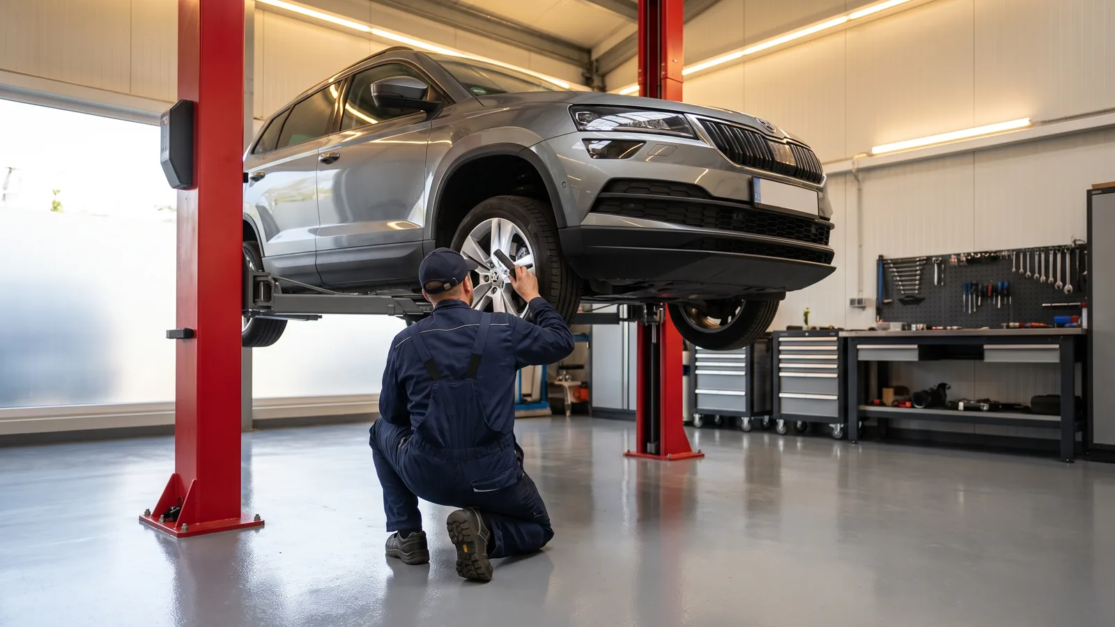 Skoda Karoq в автосервисе — иллюстрация