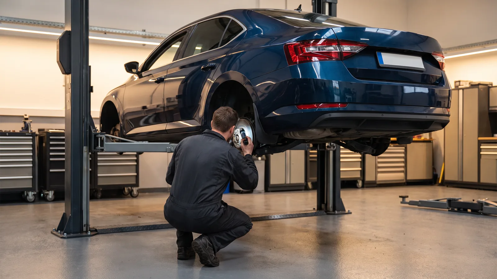 Skoda Superb в автосервисе — иллюстрация