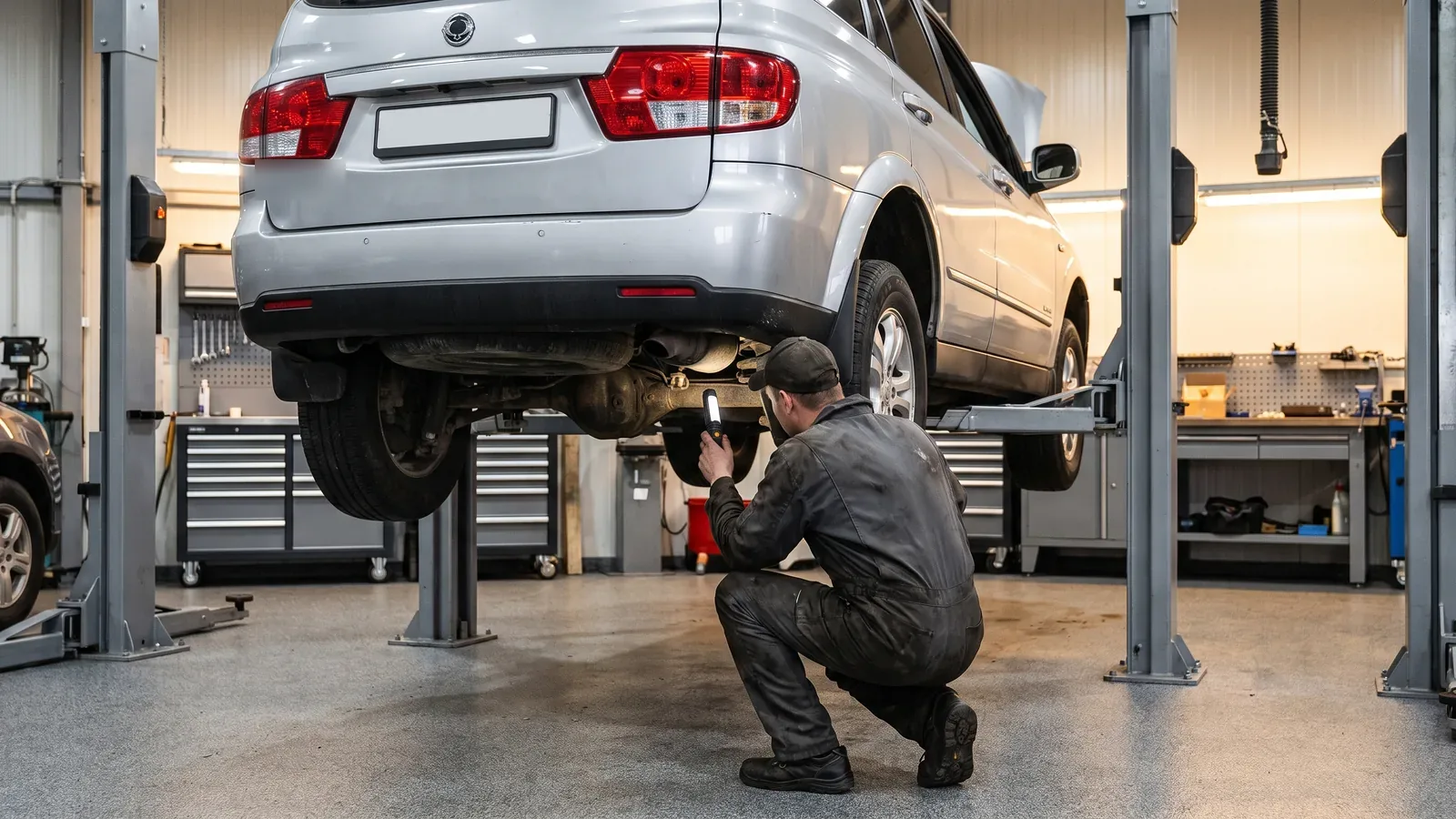 SsangYong Actyon в автосервисе — иллюстрация