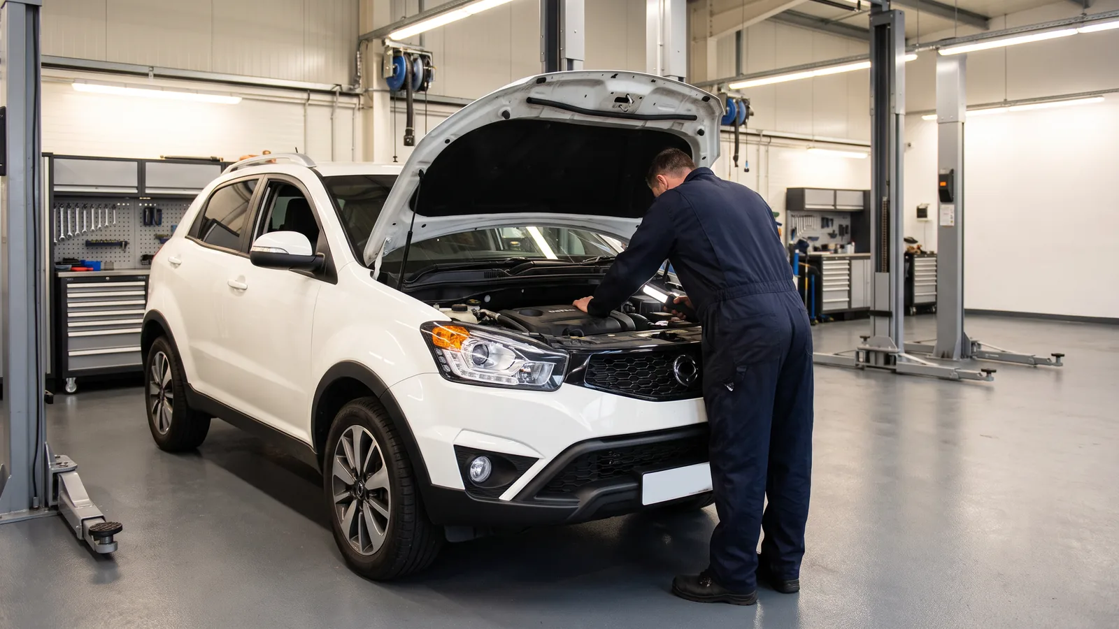 SsangYong Korando в автосервисе — иллюстрация
