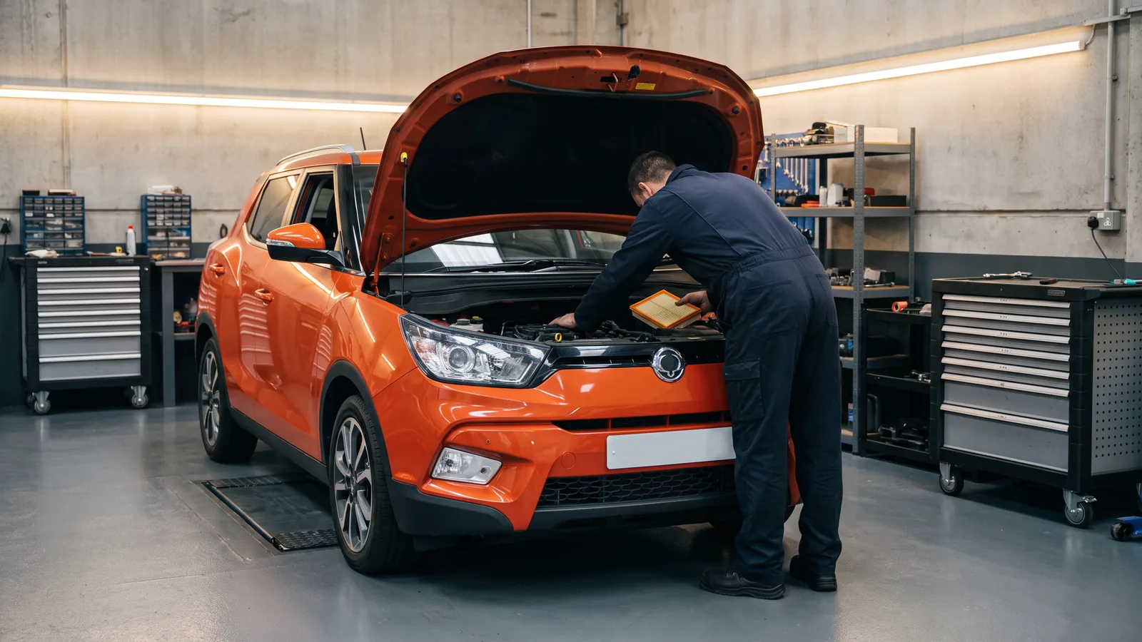 SsangYong Tivoli в автосервисе — иллюстрация