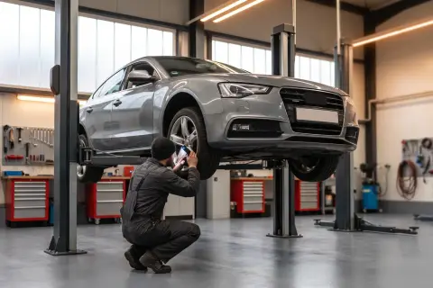 Audi A5 в автосервисе — иллюстрация
