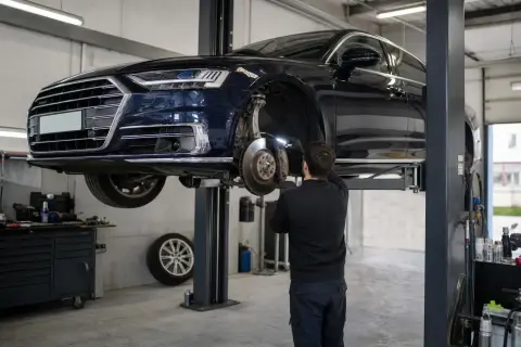 Audi A8 в автосервисе — иллюстрация