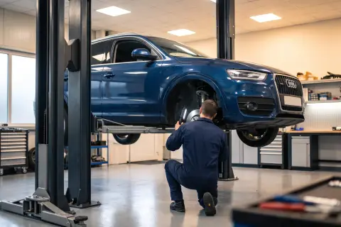 Audi Q3 в автосервисе — иллюстрация