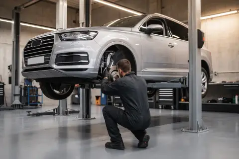 Audi Q7 в автосервисе — иллюстрация