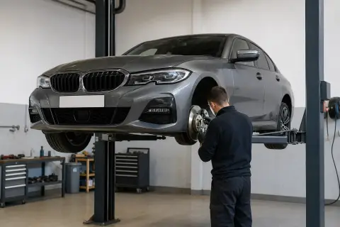 BMW 3 Series в автосервисе — иллюстрация