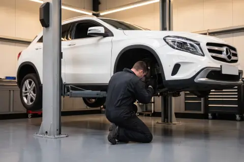 Mercedes-Benz GLA в автосервисе — иллюстрация