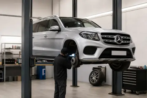 Mercedes-Benz GLS в автосервисе — иллюстрация