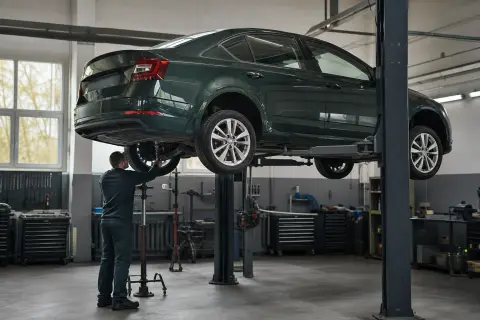 Skoda Octavia в автосервисе — иллюстрация