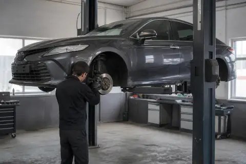 Toyota Camry в автосервисе — иллюстрация