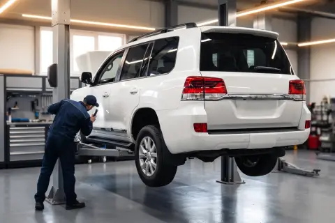 Toyota Land Cruiser 200 в автосервисе — иллюстрация