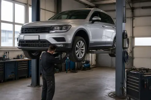 Volkswagen Tiguan в автосервисе — иллюстрация