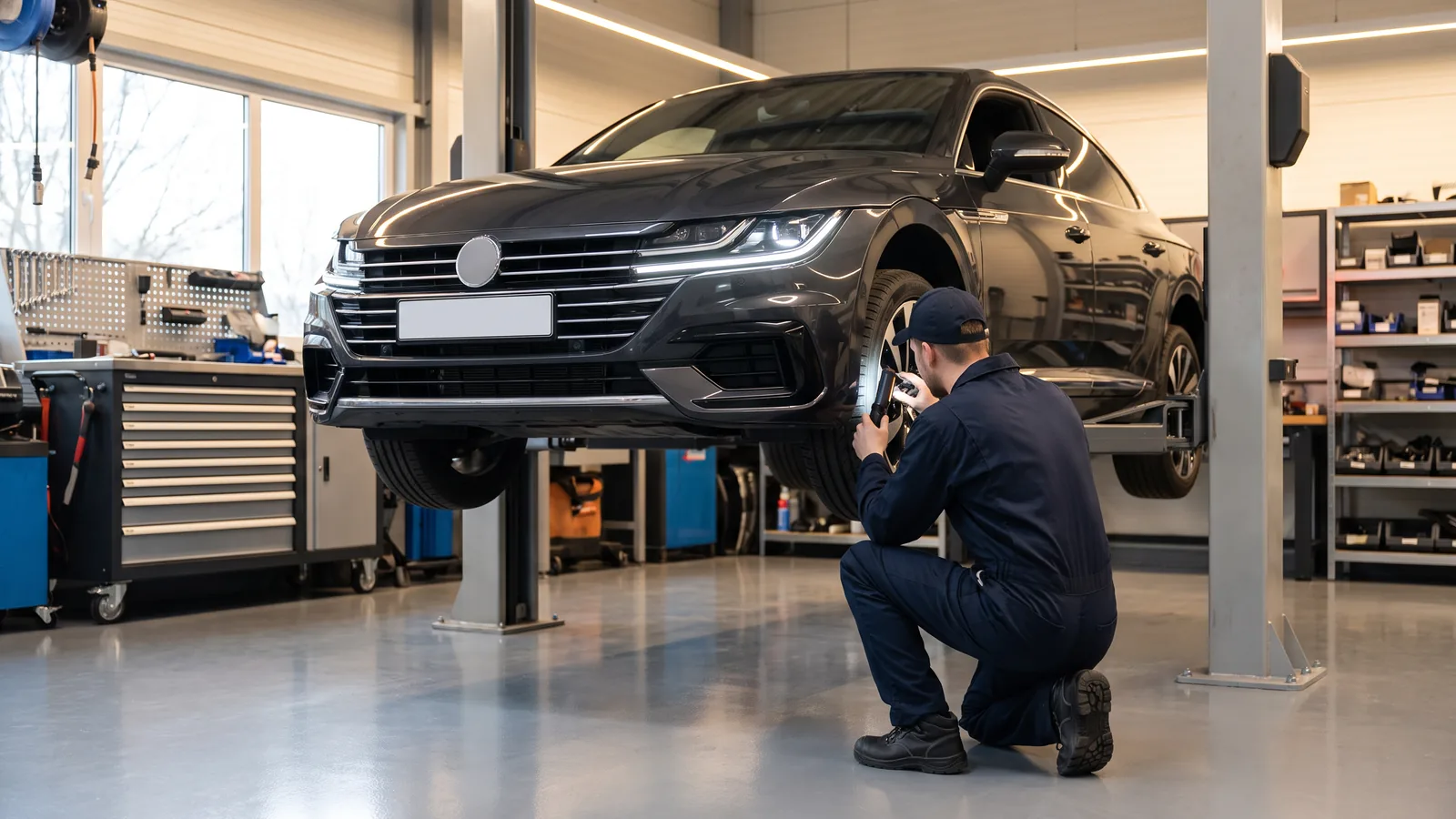 Volkswagen Arteon в автосервисе — иллюстрация