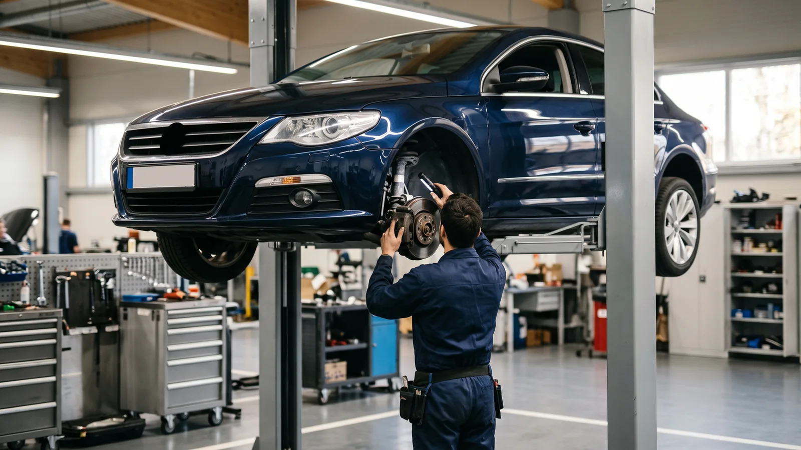 Volkswagen Passat CC в автосервисе — иллюстрация